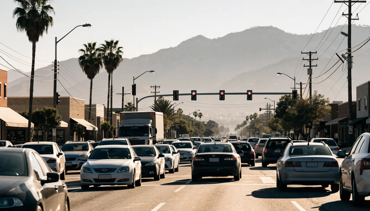 Trafico en la avenida Sierra de Fontana donde se concentran los choques de la ciudad