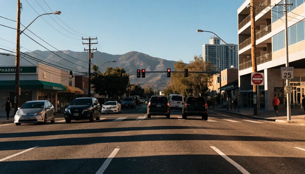 Choque de autos en un cruce de la avenida Sierra en Fontana