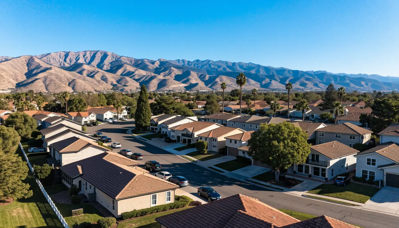 Casas de la comunidad planificada de Southridge en el sur de Fontana